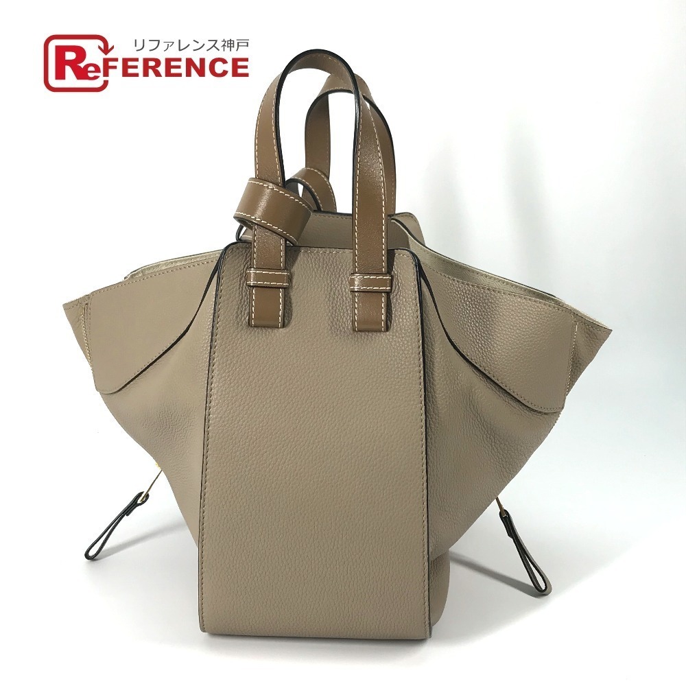 LOEWE Hammock Shoulder Crossbody Handbag Leather Beige Tan Brown